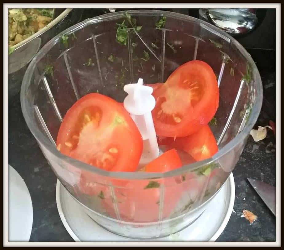 3 ripe tomatoes peeled and finely chopped
