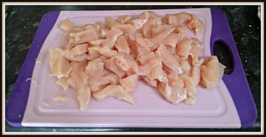 Chicken breasts chopped