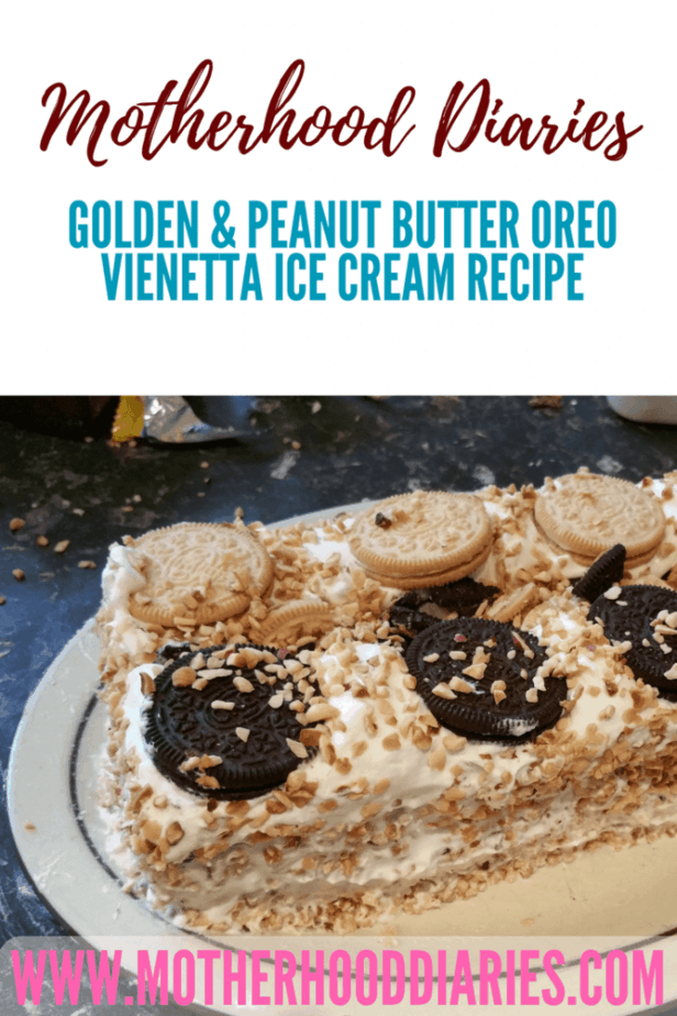 Golden & Peanut Butter Oreo Vienetta Ice Cream Recipe - Motherhood Diaries