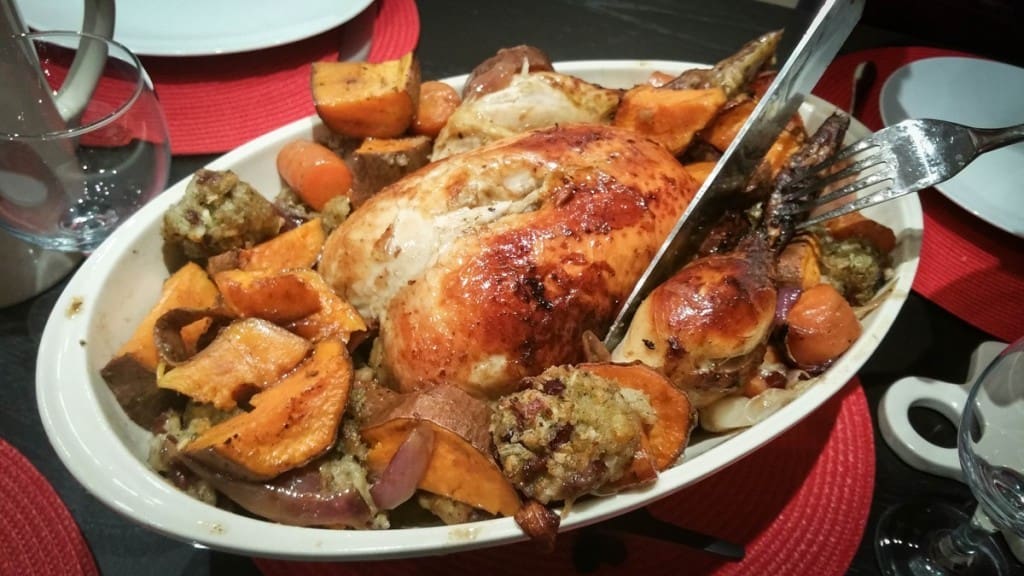 5-ingredient sweet and zesty roast chicken recipe with all the trimmings in under 2 hours!