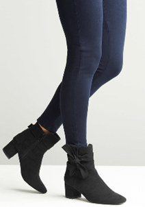 Comfort Plus Suedette Bow Detail Boot
