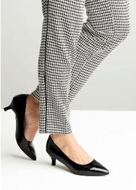 Comfort Plus Patent Kitten Heel Shoe
