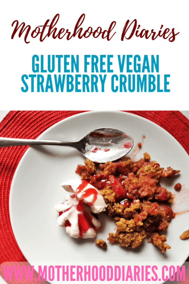 Gluten free vegan strawberry crumble