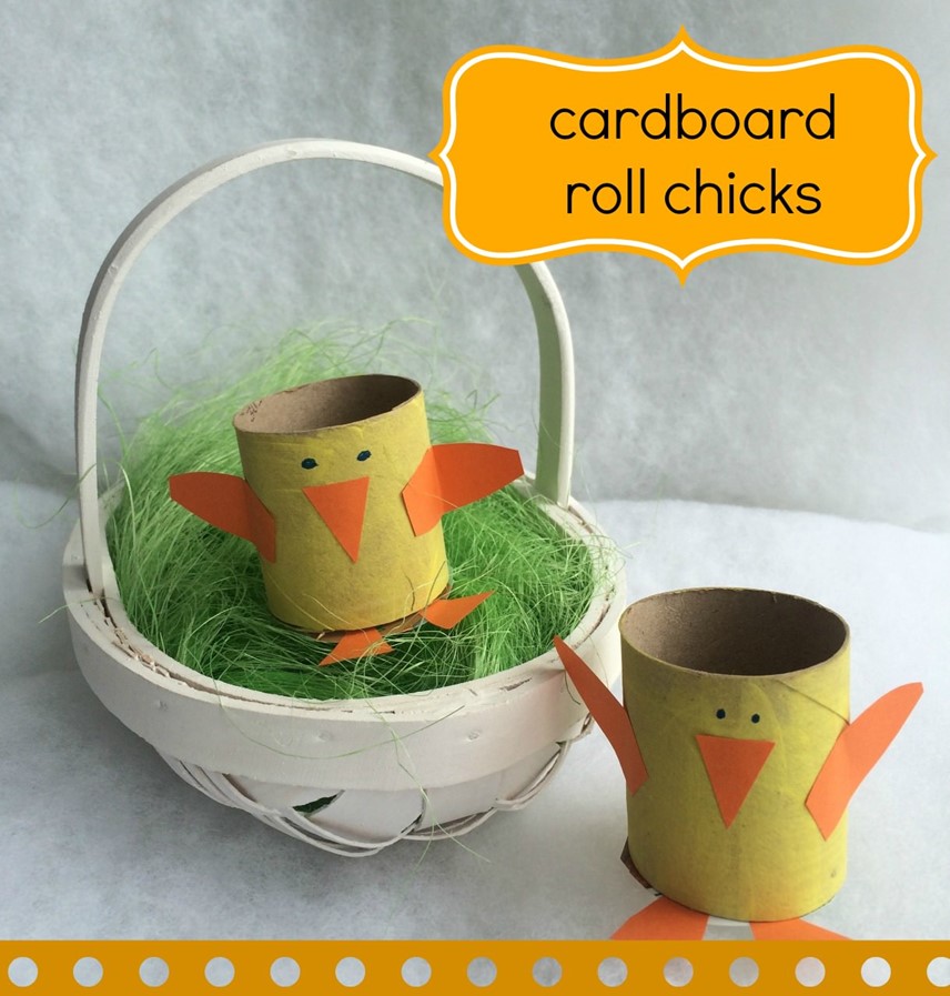 Cardboard roll chicks