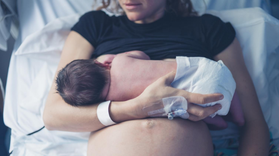 Breastfeeding mum after birth