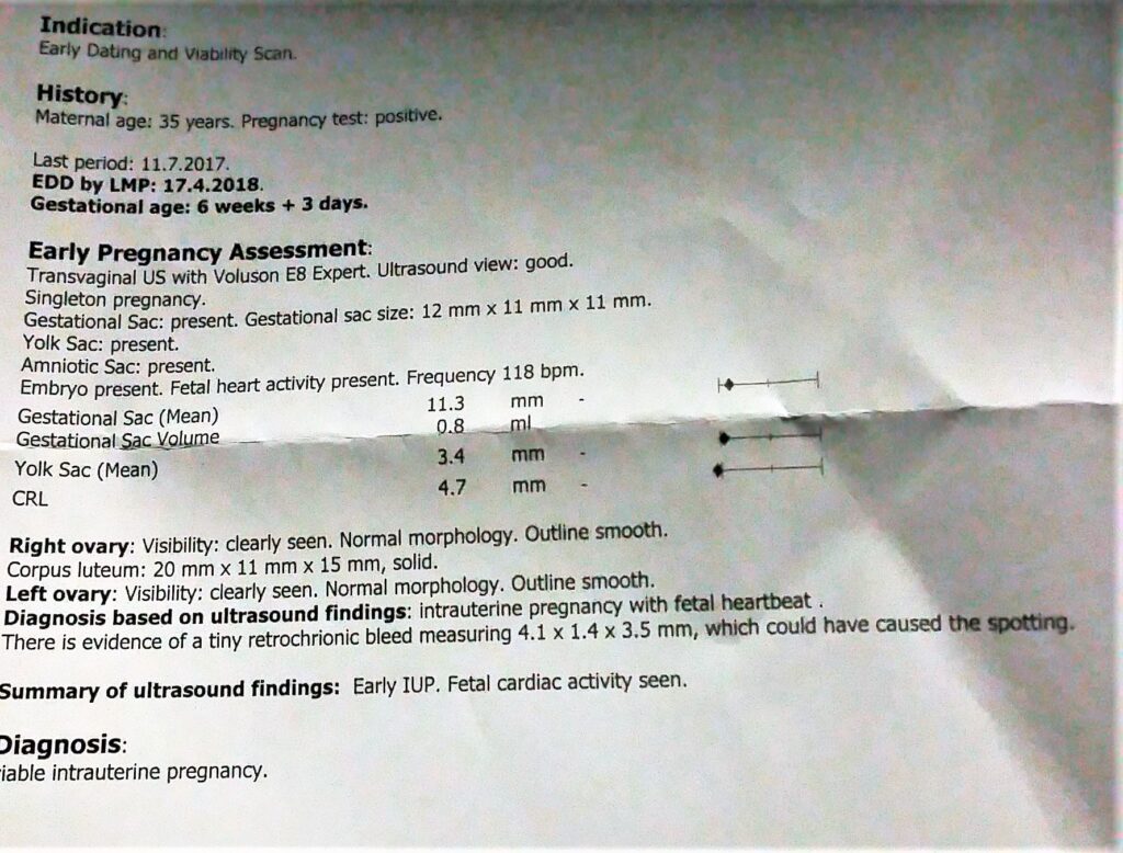 Scan results of 6 weeks