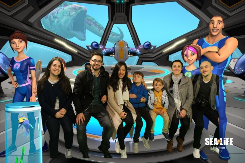 Family attending sea life brighton