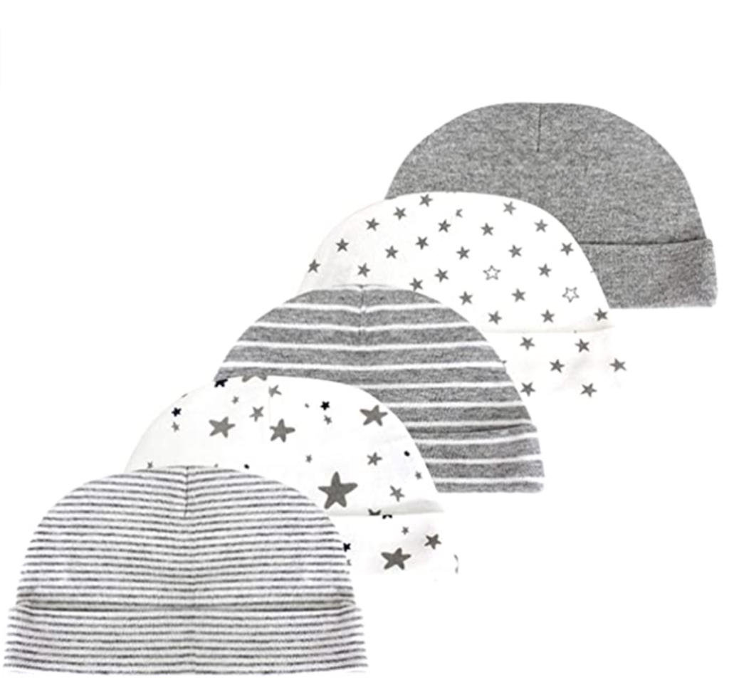 Baby hat and mittens set Newborn - 5pcs Baby Hats Caps & 5 Pairs Baby Scratch Mittens Gloves for baby boys girls 0-6 Months 100% Cotton