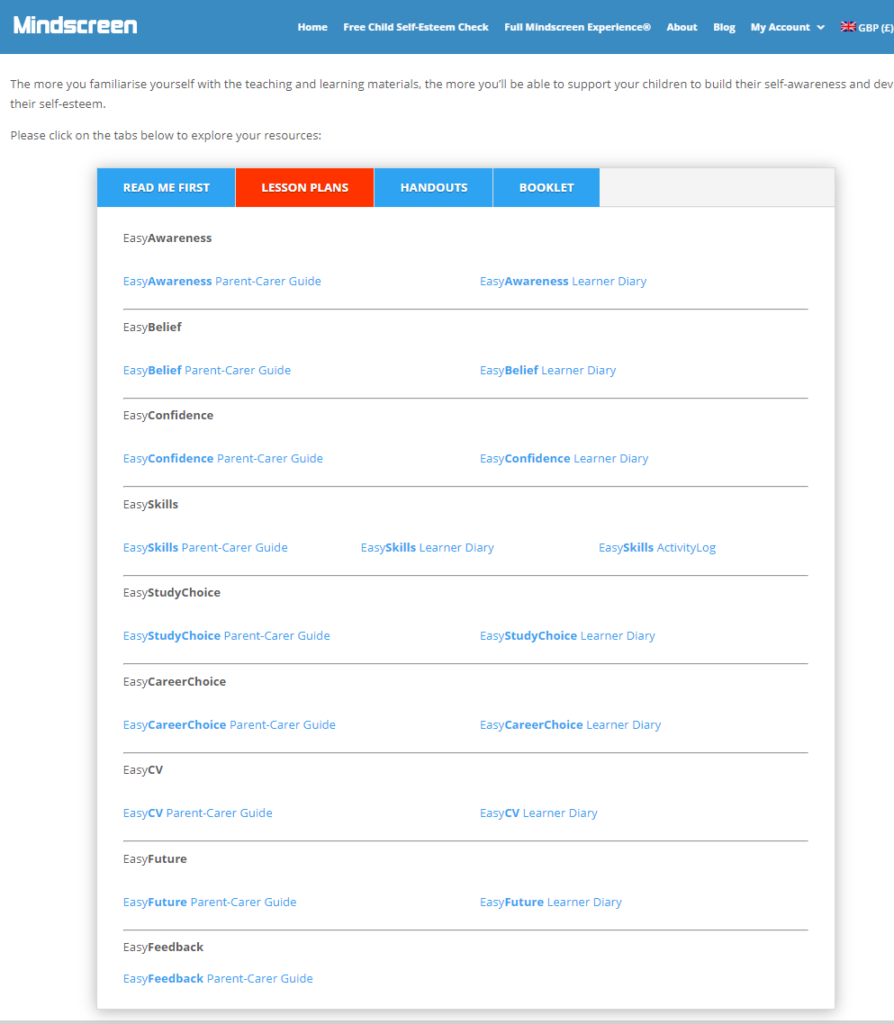 Mindscreen lesson plan