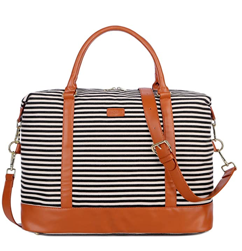 BAOSHA HB-28 Ladies Women Canvas Travel Weekender Bag Overnight Carry-on Duffel Tote Bag