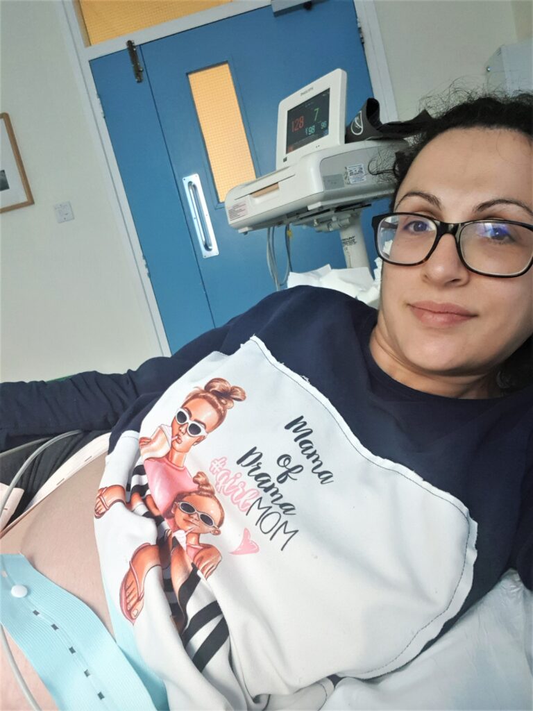 Hooked up to the CTG monitor