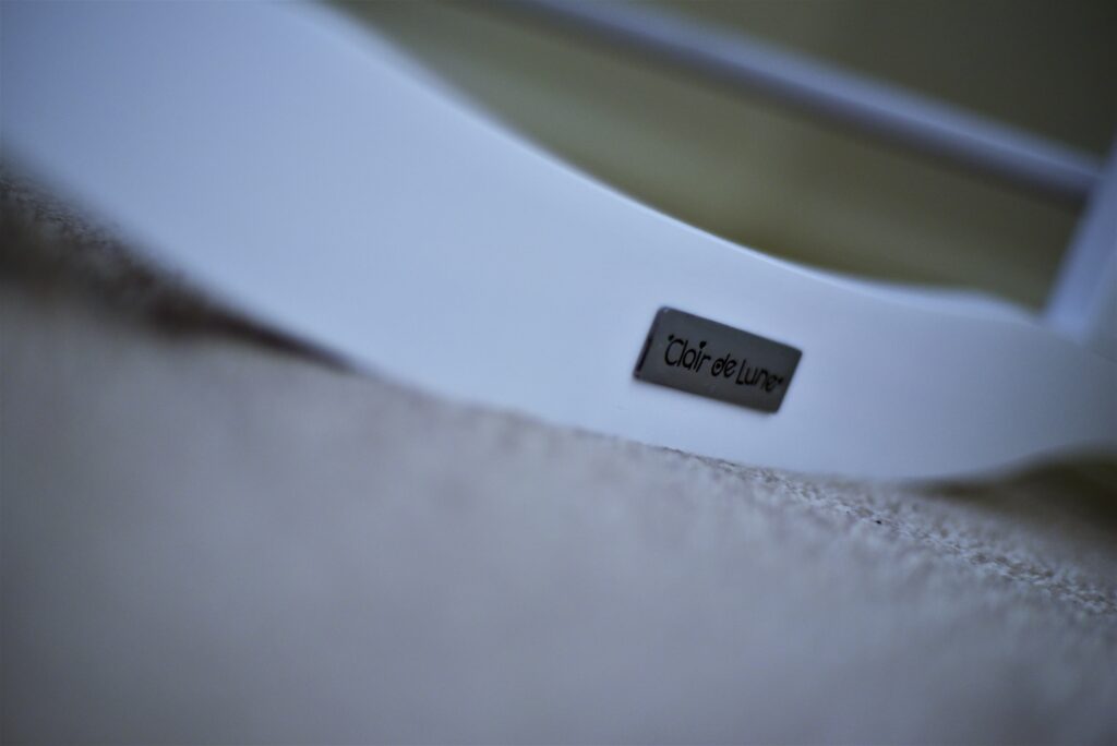 Clair De Lune Grey Wicker Noah Pod® Over the Moon - Wicker Moses Basket with Stand review (photo by tomasprestonphotography.com)