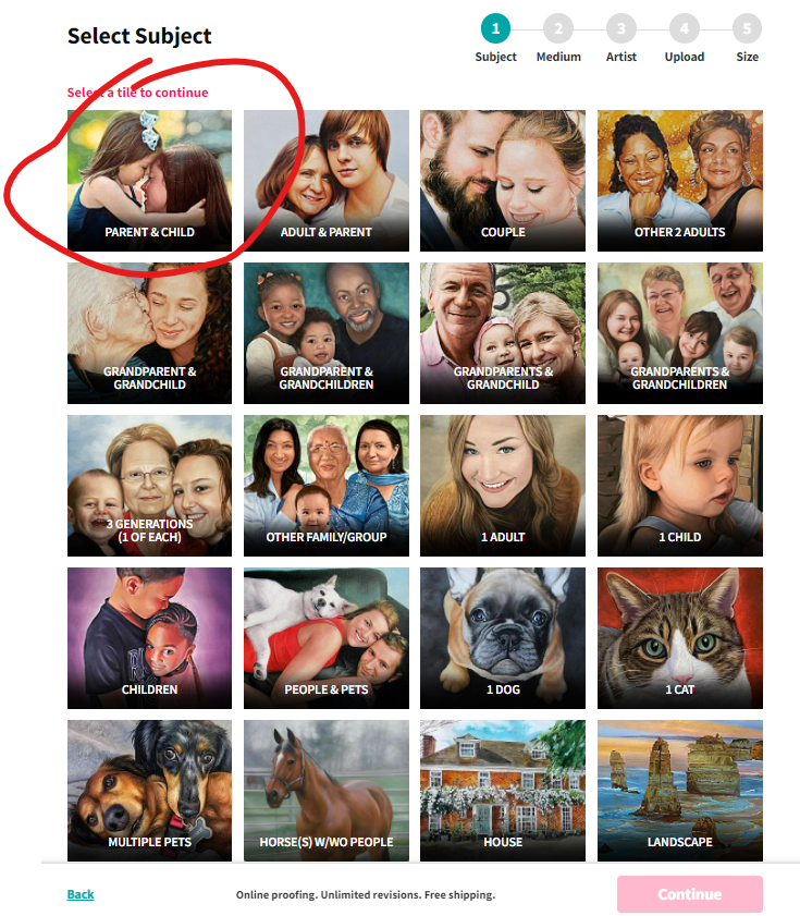 Paint your life select subject