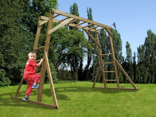 Dunster House Kids Monkey Bars Pressure Treated Childrens Wooden Climbing Frame UK