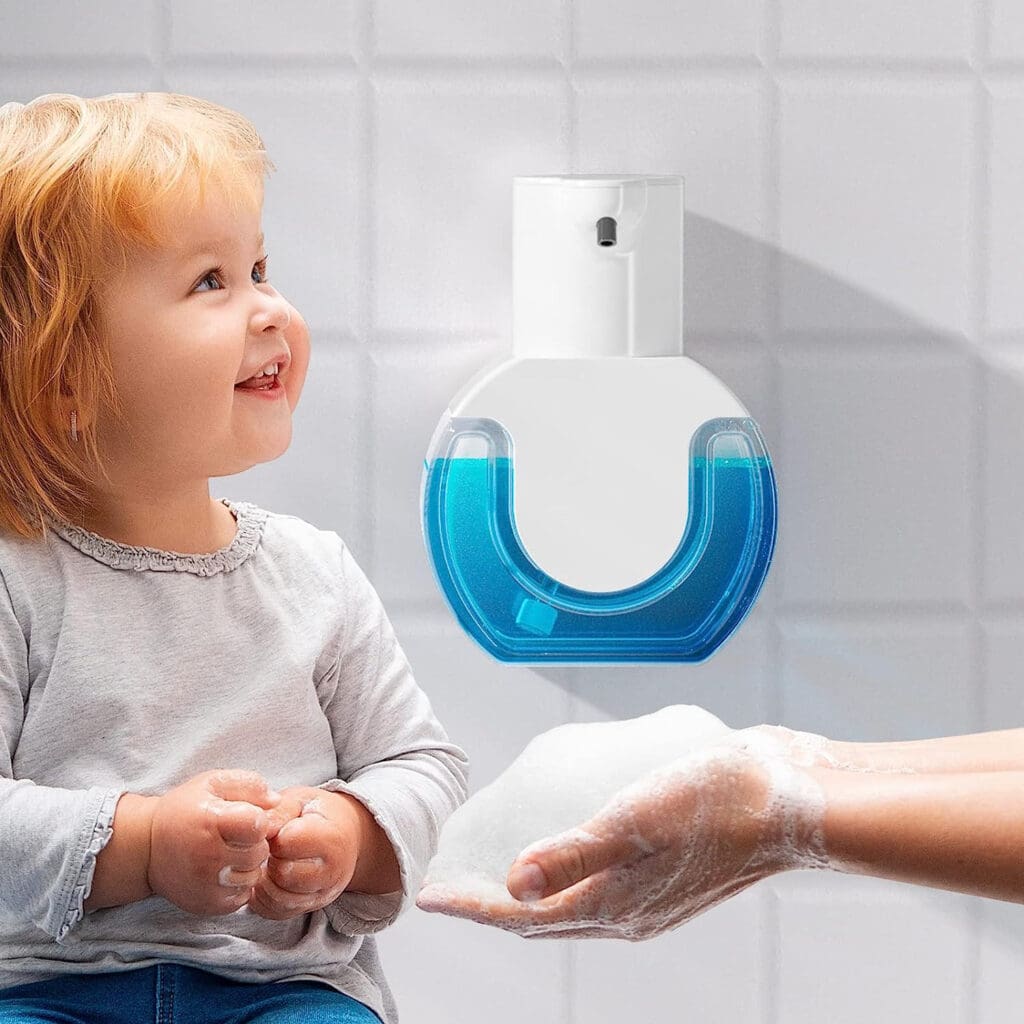 Amyzavls Automatic Soap Dispenser Touchless, 420ml/14.8oz USB Foaming Soap Dispenser, Automatic Hand Soap Dispenser Wall Mounted for Bathroom, Kitchen,...