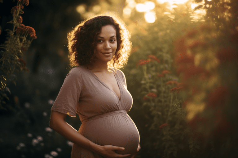 pregnancy affirmations - happy pregnant woman