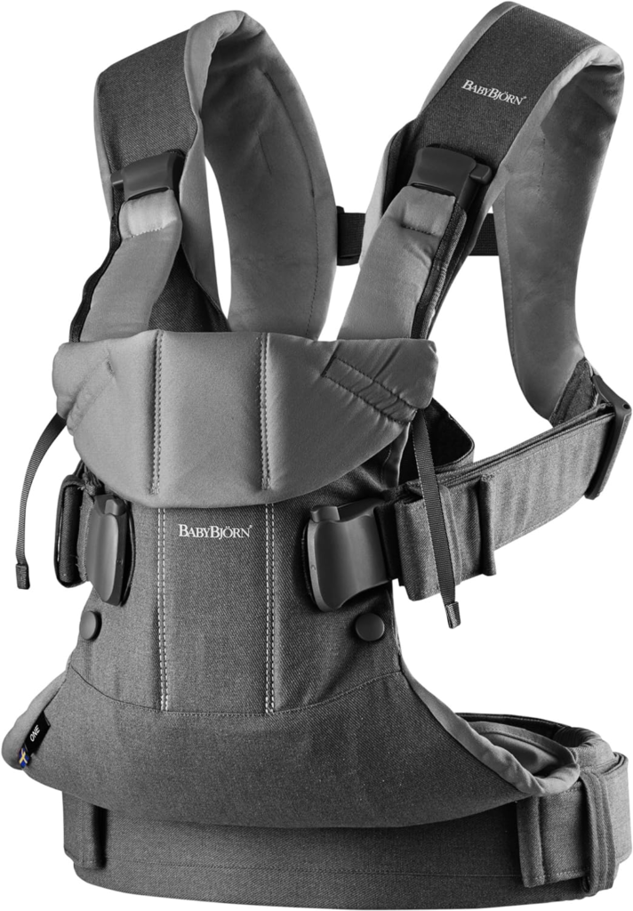 BabyBjörn Baby Carrier One, Cotton mix, Denim grey/Dark grey