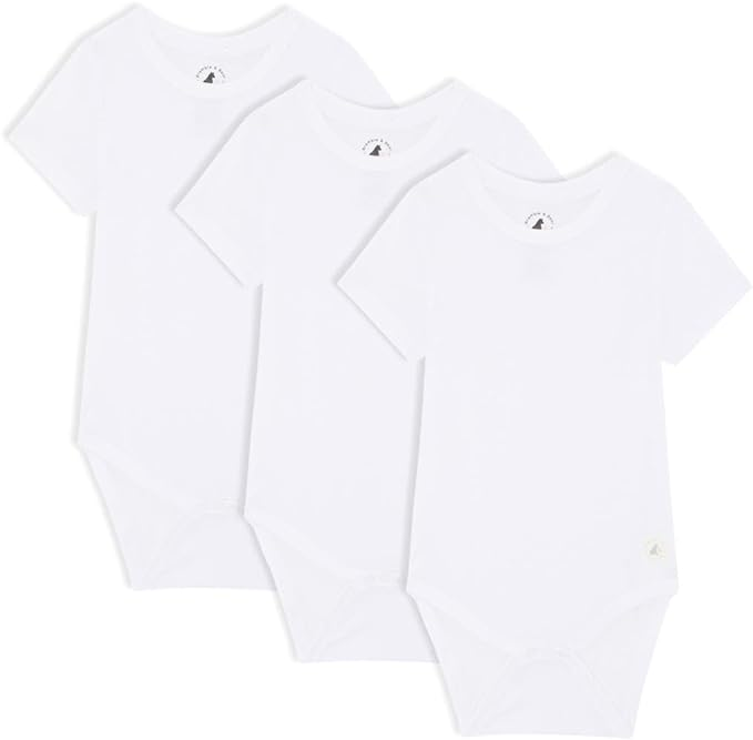 Bramble & Bear (3-Pack Short Sleeve Baby Vests - Organic Cotton Unisex Baby Bodysuit Vests for 0-3 Years