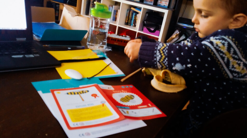 Multitasking - crafting with my toddler and working at the same time - 2015 - working from home without childcare