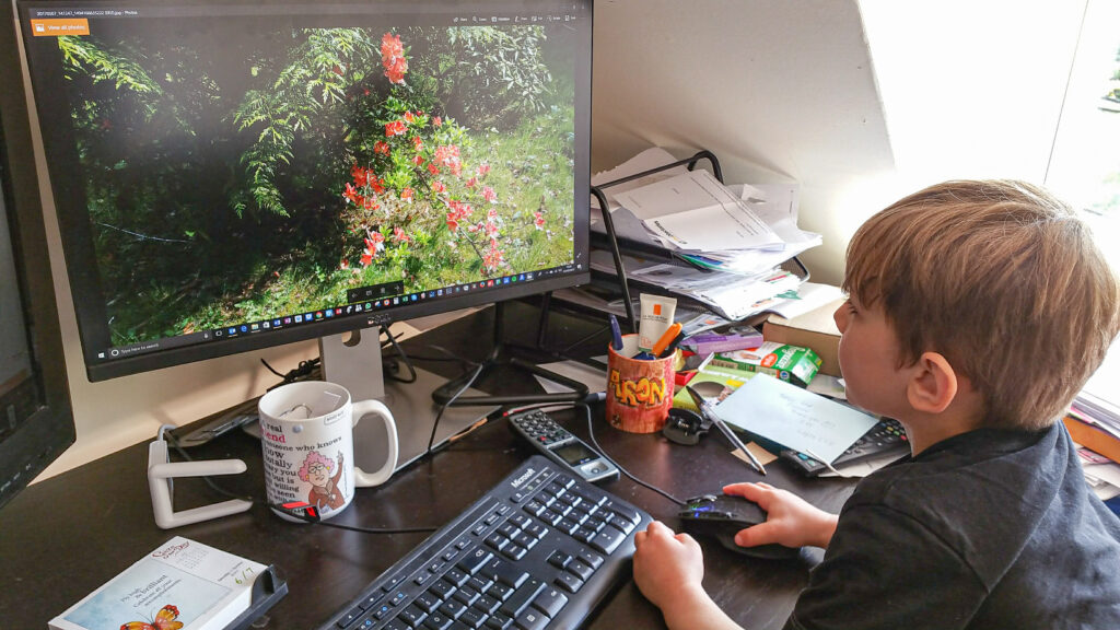 Still multitasking with a curious child - working from home without childcare