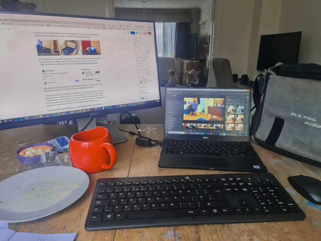 My new office space in the dining room, working on this article as I write this! Strategically places so I can still see the kids in front of me- 2024