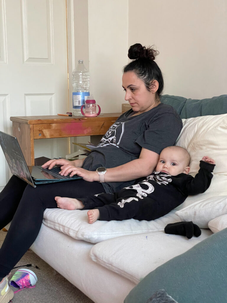 This one doesn't like to leave my side! But also very chill :D Working from home without childcare