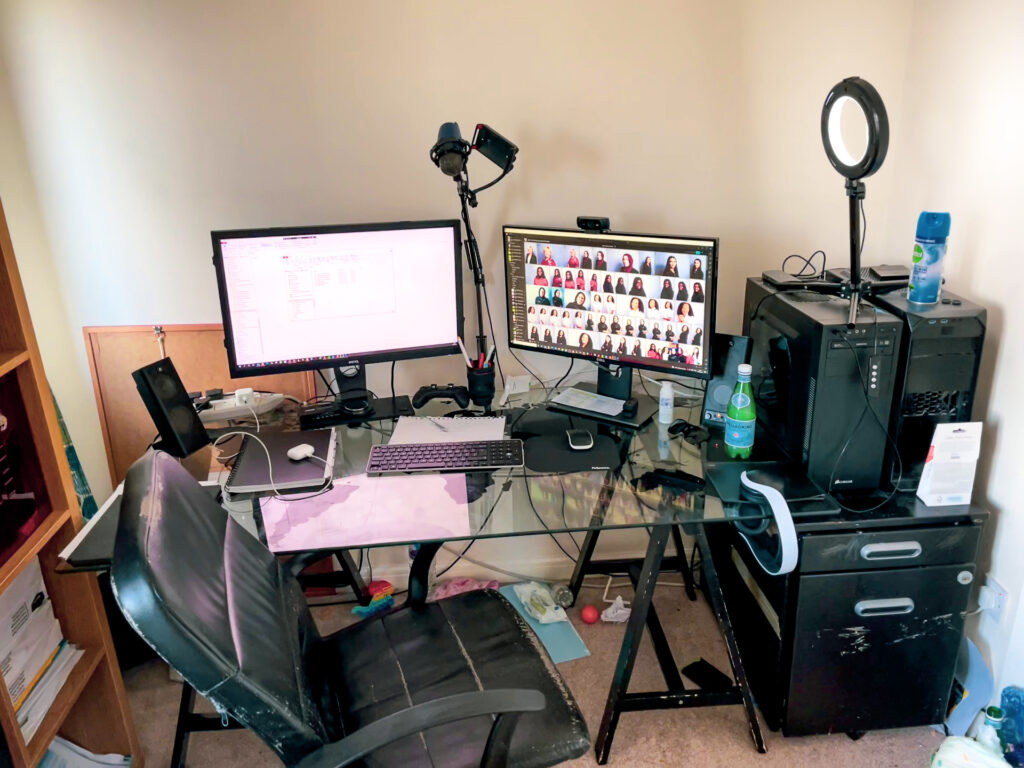 While hubby takes over the office for his new photography job